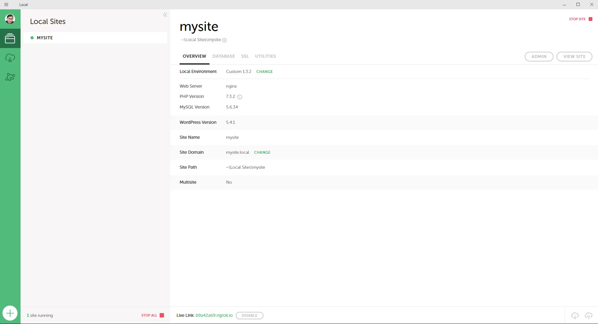 Tạo site WordPress offline mới trong Local Flywheel