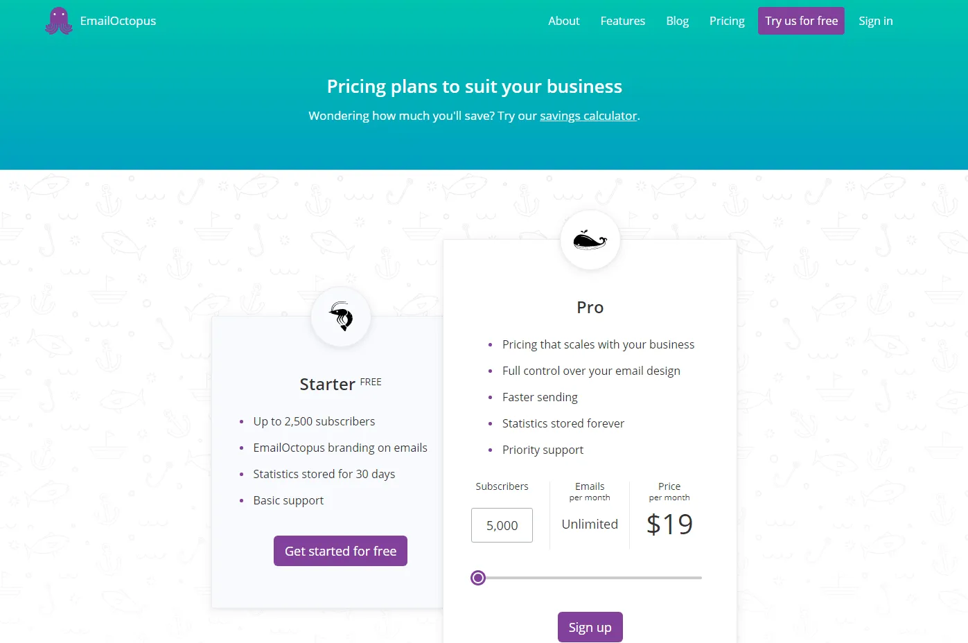 Bảng giá EmailOctopus