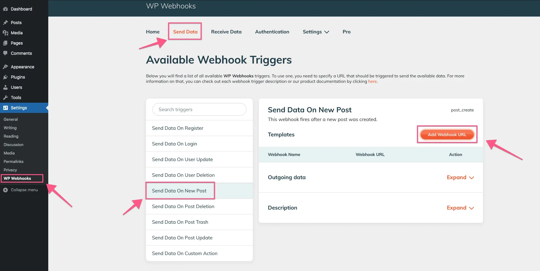 Tạo Webhook Trigger mới