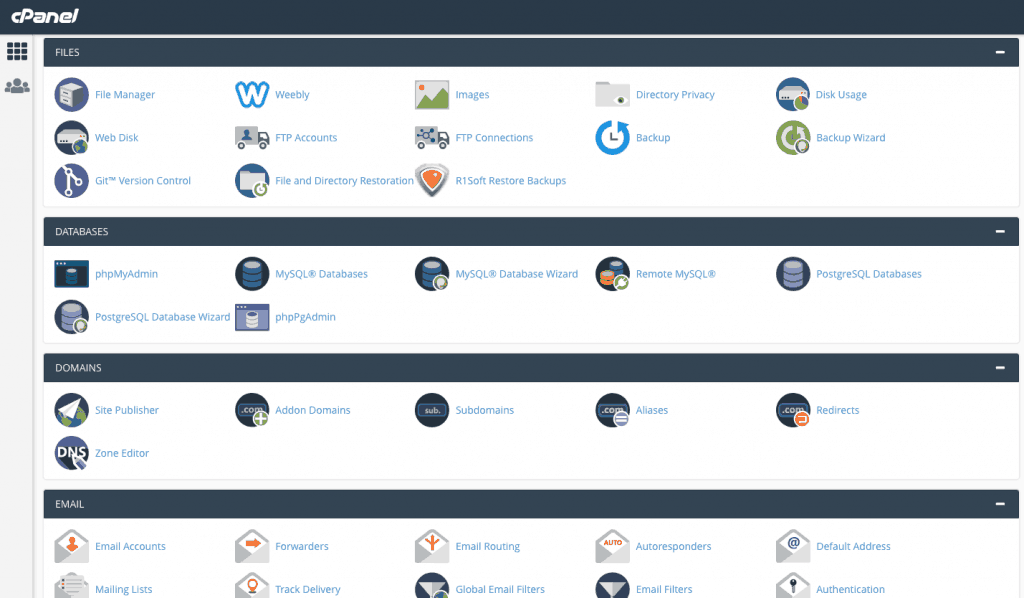 Giao diện Cpanel
