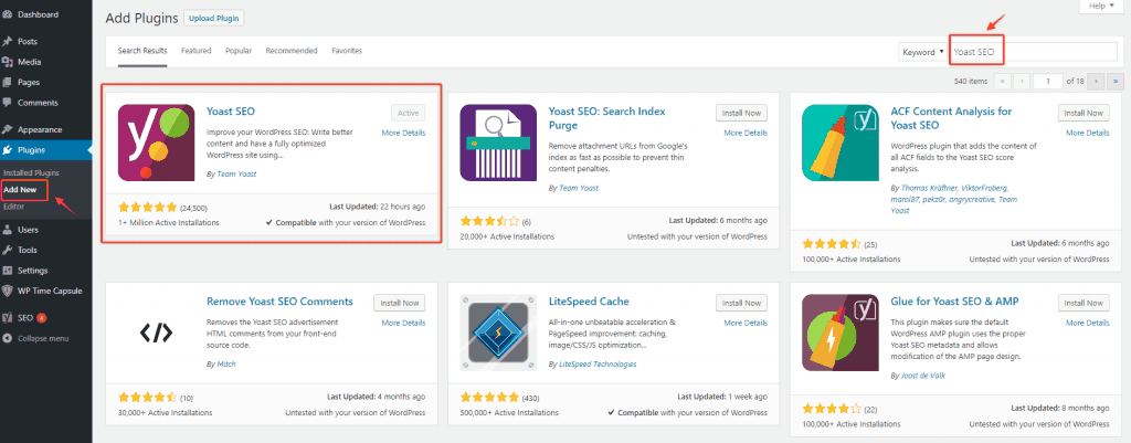Cài đặt Yoast SEO plugin