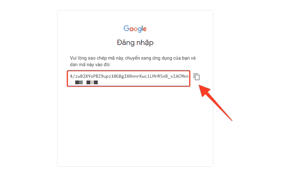 Copy mã token