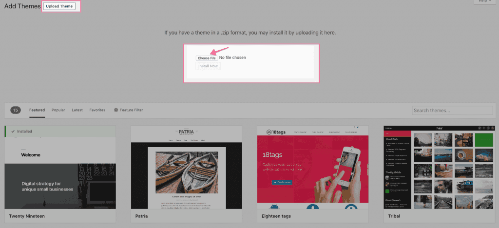 Thêm theme bên ngoài WordPress