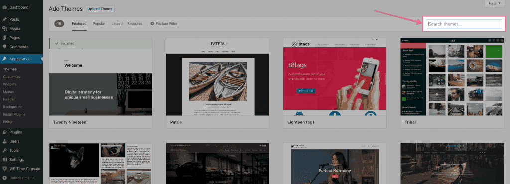Thêm theme bên trong WordPress Dashboard