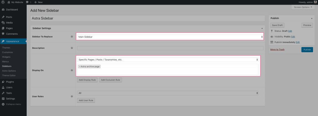 Astra Sidebar