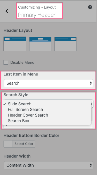 Search tool customize