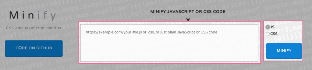 minify Javascript and CSS