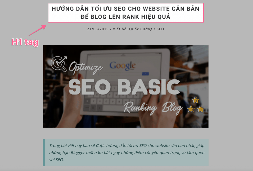 H1 Tag Seo