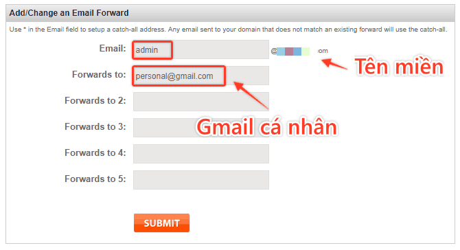 Cai Dat Email Tên Miền Dua Vao Domain Provider
