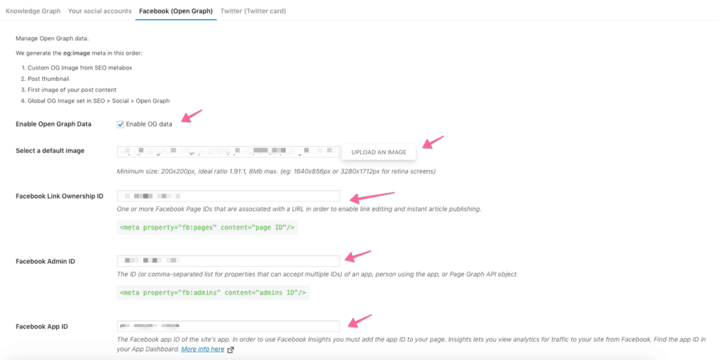Facebook Open Graph Cho Seopress