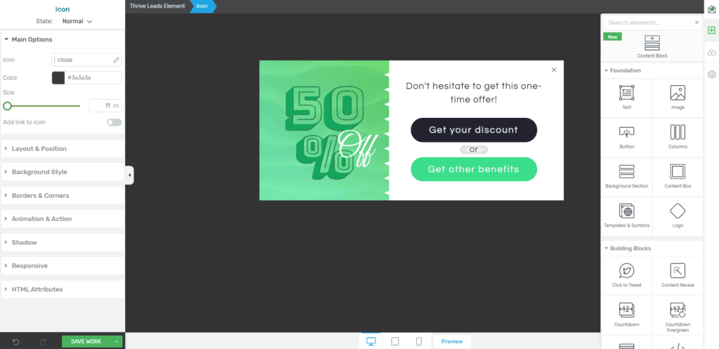 Giao Dien Thiet Ke Cua Thrive Leads