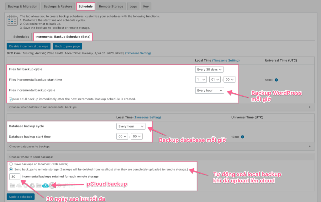 Cau Hinh Incremental Backup Trong Wpvivid Pro