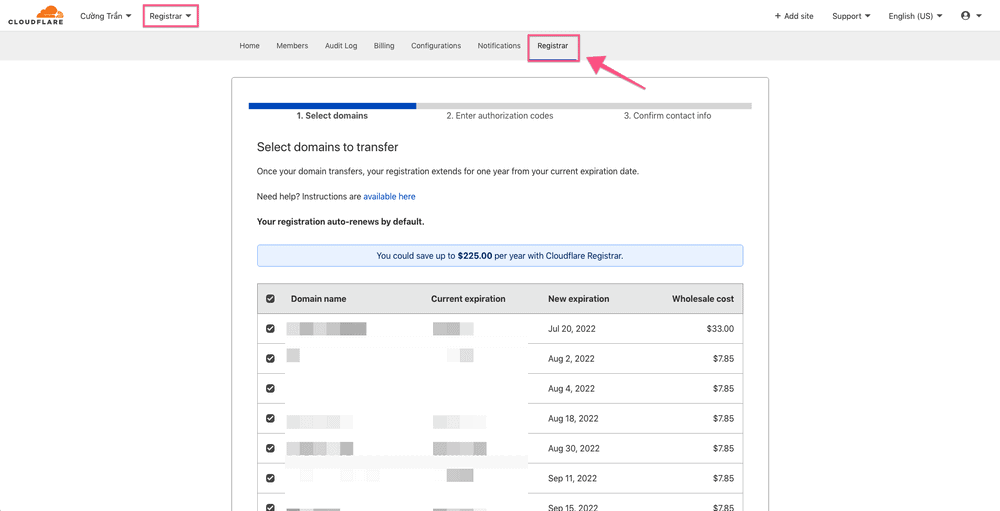 Cloudflare tự động quét các tên miền bạn đã chuyển Nameservers